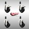 Service Caster 4 Inch 316SS Soft Rubber Swivel 1-3/8 Inch Stem Caster Lock Brake SCC, 2PK SCC-SS316TTLEX20S414-SRS-2-S-2-138 - alternate 1